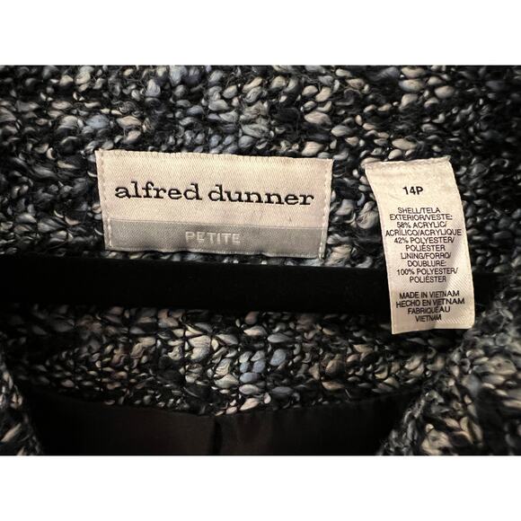 Alfred Dunner Petite 14P Blue Boucle Knit Blazer Jacket - Picture 3 of 3